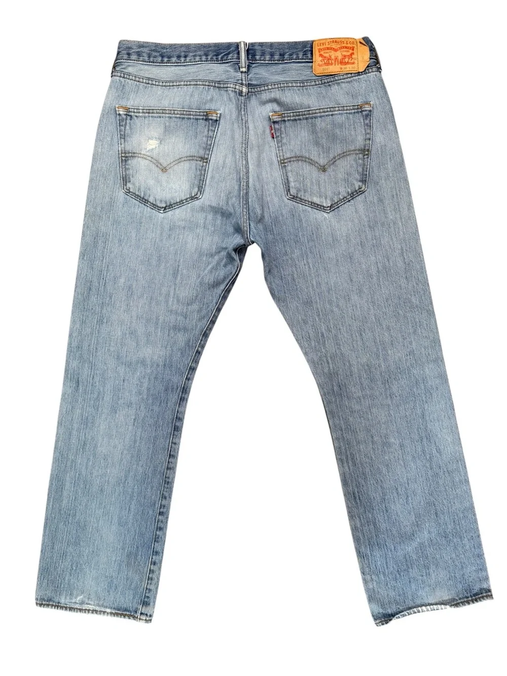 Levi’s 501 Original Fit Jeans Men’s 36x30 Light Wash Straight Leg Denim